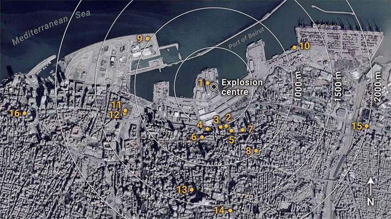 Beyrouth deflagration carte